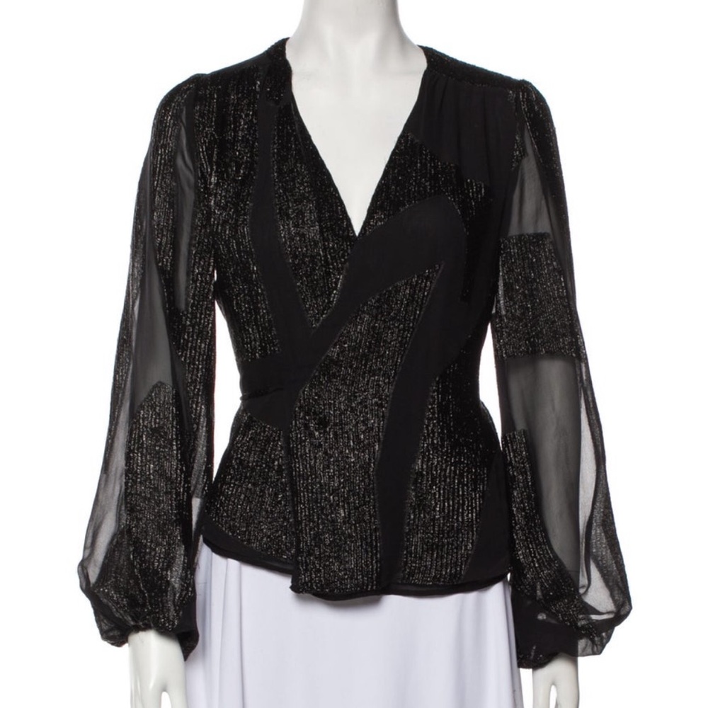 Reformation Metallic Wrap Top Size Small